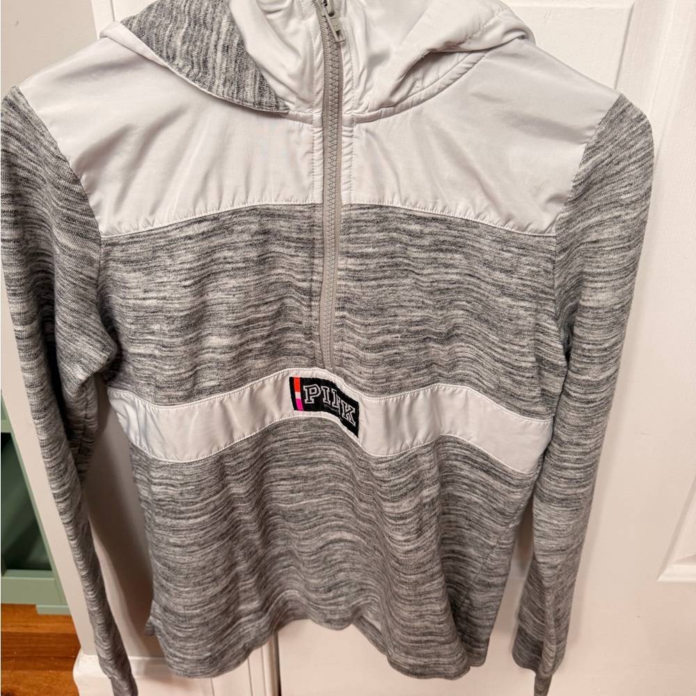 Victoria's Secret Gray and White Hoodie